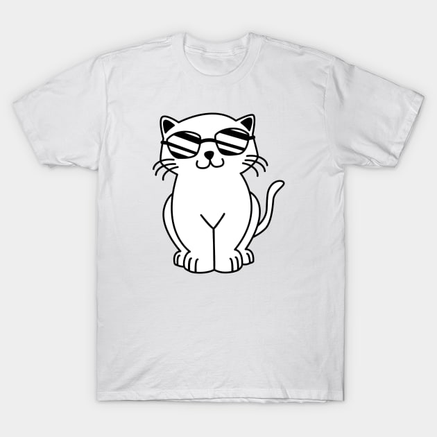 Cat Wearing Sunglasses - funny cat design T-Shirt by Ebhar